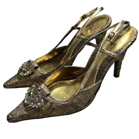 J.Renee Shoes - BRONZE J. Renee RACHELE Slingback Shoes Size 9